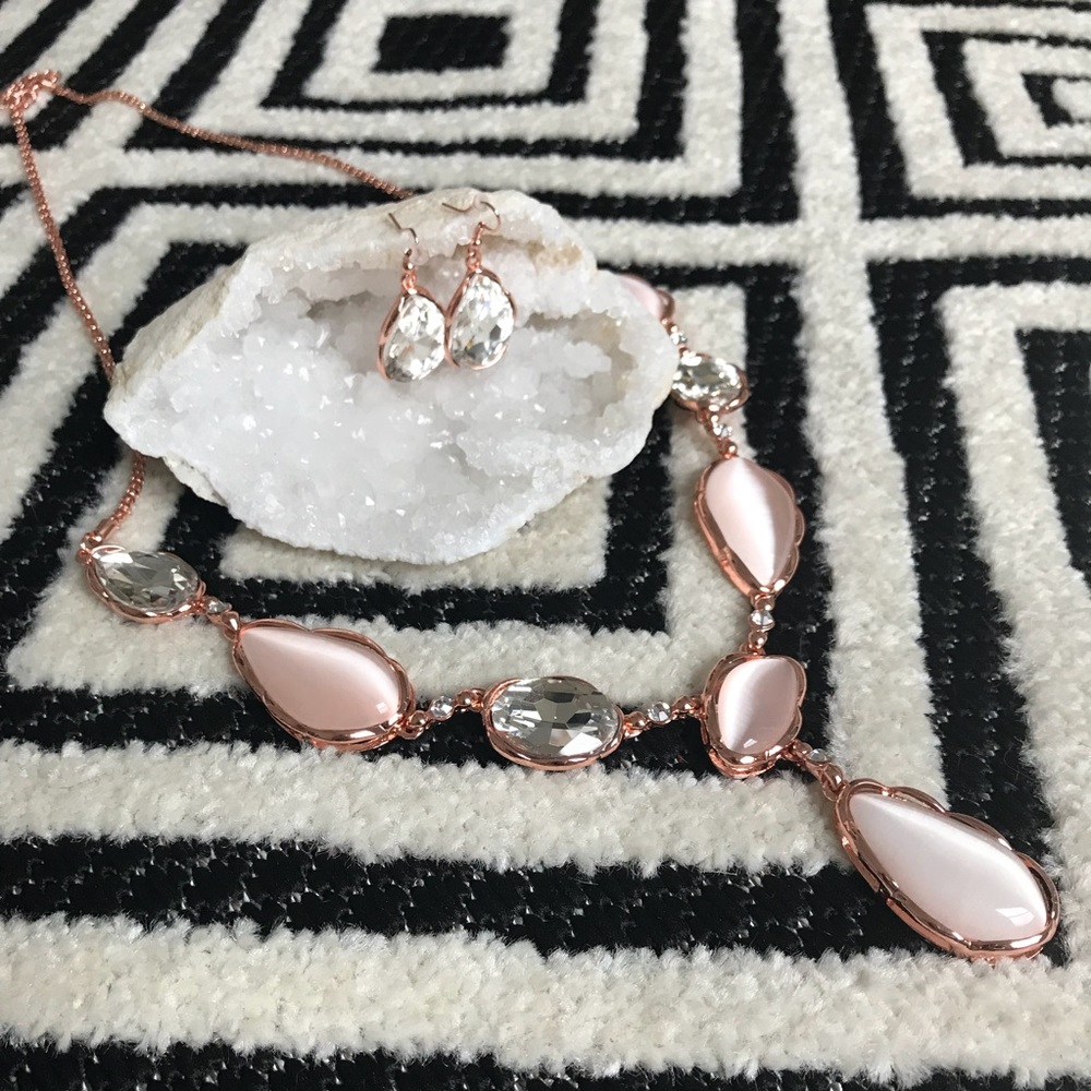 Charming Charlie | Rose Gold Earrings & Necklace